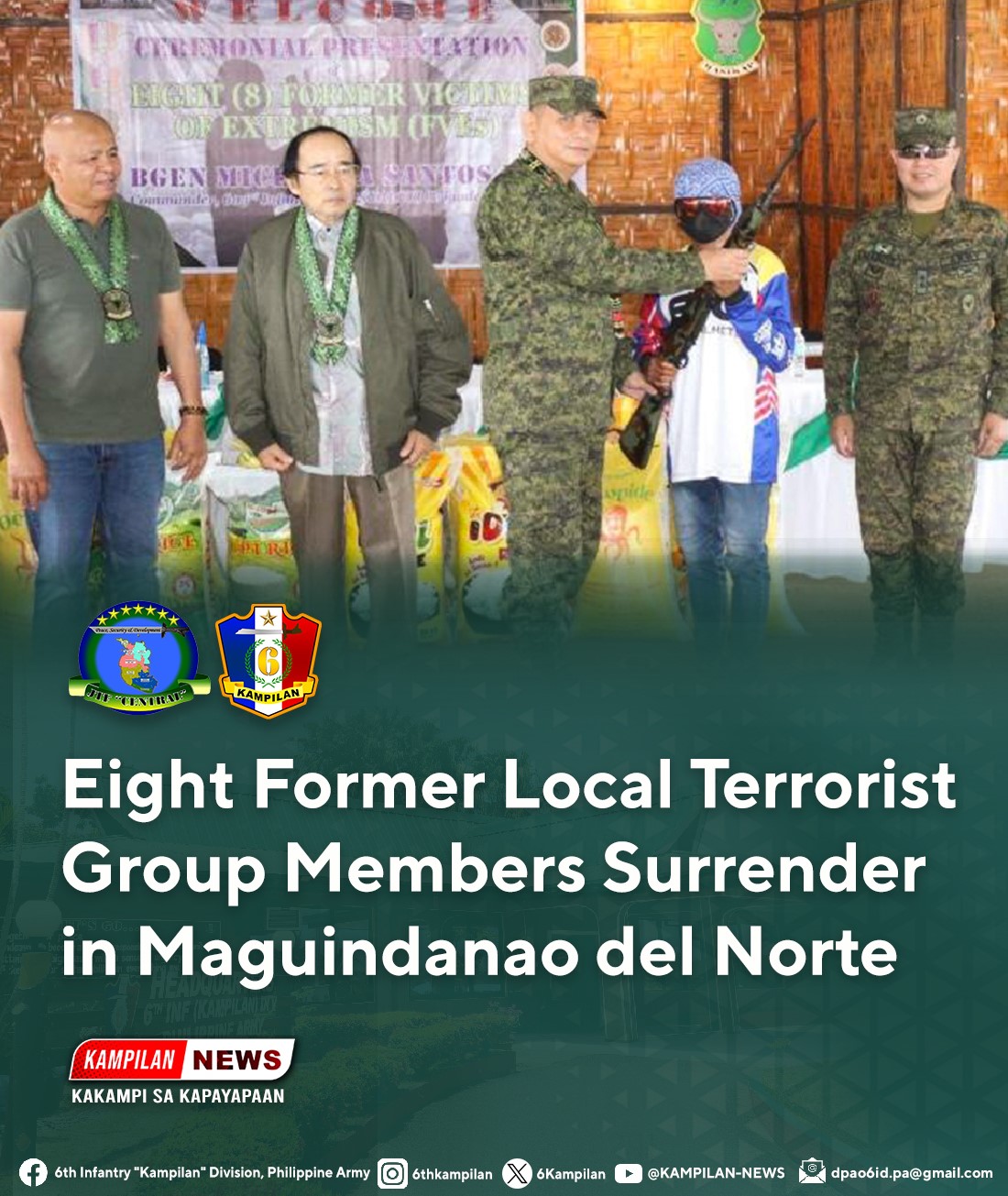 Eight former Local Terrorist Group members surrender in Maguindanao del Norte