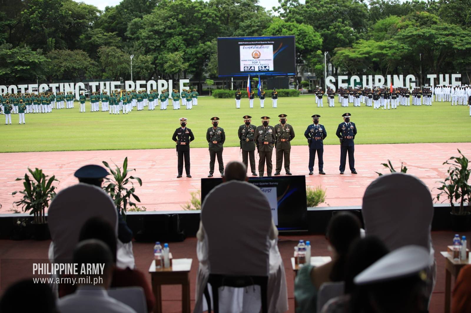 Army joins AFP-led testimonial parade and review for SND Lorenzana